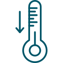 cold temperature icon symbolising pool light that can operate in cold weather